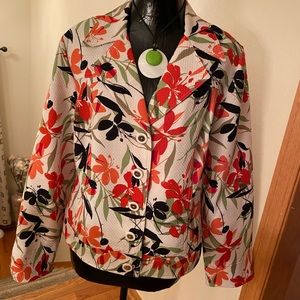 Requirements Women's Size 14 Floral Button Down Jacket